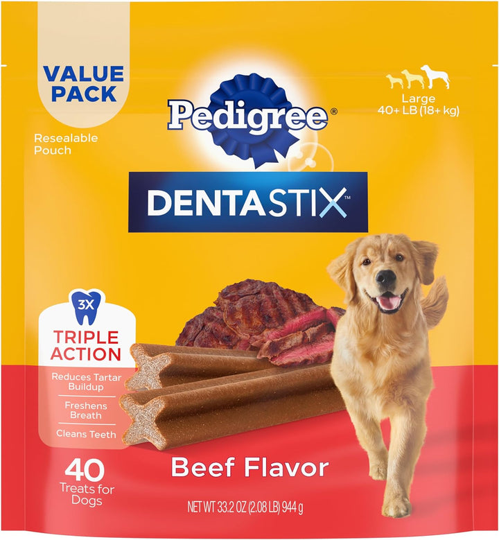 Dentastix Large Breed Dog Treats, Original, Beef & Fresh Flavor, 2.73 Lb. Variety Pack (51 Treats)