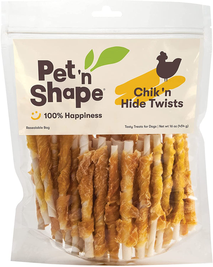 Chik 'N Hide Twists – Chicken Wrapped Rawhide Natural Dog Treats, Small, 16 Oz
