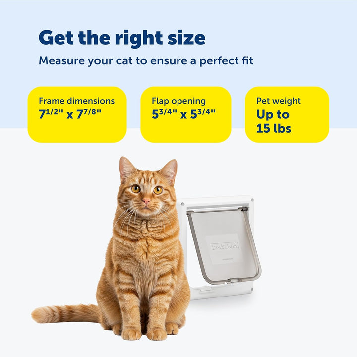 Interior 2-Way Locking Cat Door - Allows Convenient Movement between Rooms & Minimizes Scratching - Tinted Durable Plastic Privacy Door for Feeder & Litter Box