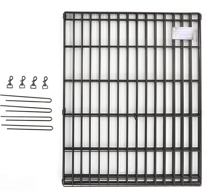 Folding Metal Puppy/Dog Exercise Pen, Indoor/Outdoor Playpen with Secure Door, Provides 16 Sq Feet of Play Space, 24-Inches Tall, Black E-Coated