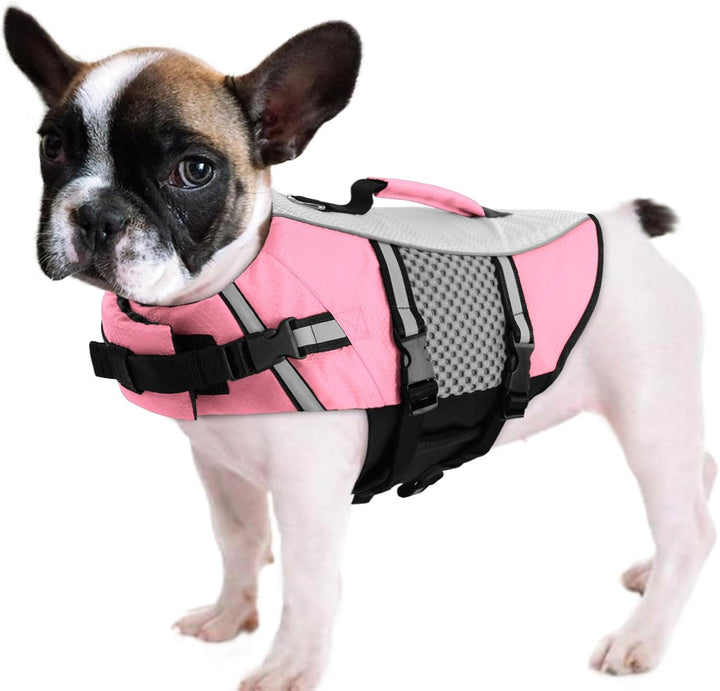 Dog Life Jacket Swimming Vest Small Medium Dogs Neoprene Life Vest Lightweight Reflective Dog Lifesaver for Boating Kayaking Yellow,M