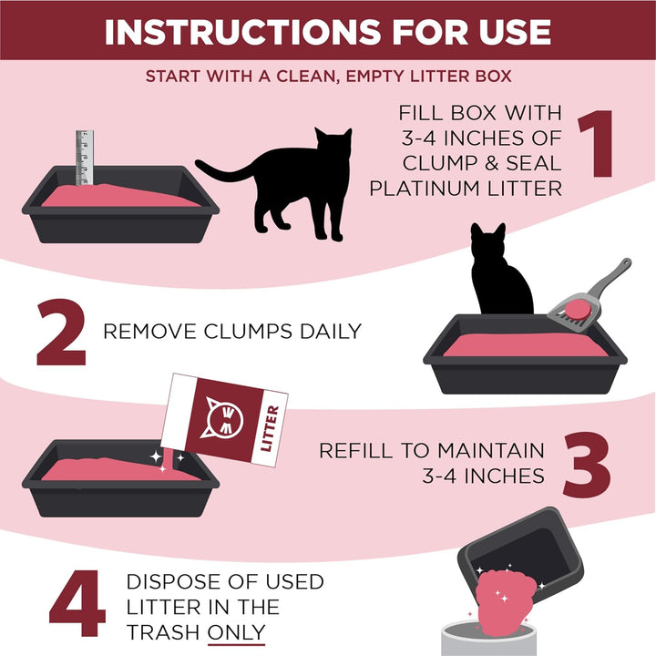 Clump & Seal Platinum Cat Litter, Multi-Cat, 14-Day Odor Control, Rock-Hard Clumps, 37 Lbs – Powerful Odor Eliminator with Baking Soda