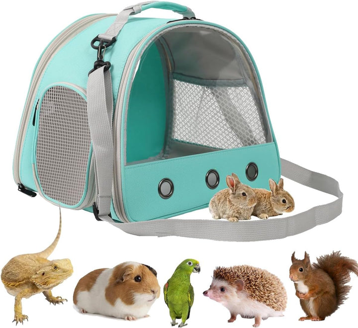 Bearded Dragon Travel Carrier,Lizards Carrier, Small Animal Travel Carrier for Sugar Glider Hedgehog Rat Parrot Bird Guinea Pig, Portable Guinea Pig Travel Bag for 2
