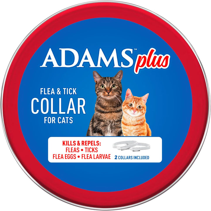 plus Flea & Tick Collar for Cats | Breakaway Collar | 2Pk | 7 Months Protection | Kills & Repels Fleas, Flea Eggs, Flea Larvae and Kills Ticks, Nymphs, and Tick Larvae, White