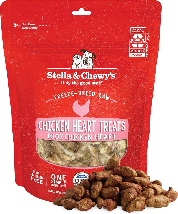 Freeze-Dried Raw Chicken Heart Dog Treats - Single Ingredient, No Additives - Premium Training Treats - Perfect for Picky Eaters - 11Oz Bag