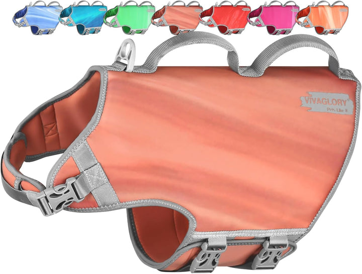 Neoprene Dog Life Vest, Dog Life Jacket for Swimming & Boating, Lightweight & Buoyancy for Puppy Doggy, Swimming Vest with Handle, XS, Raspberry Pink