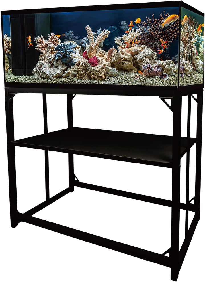 Fish Tank Stand, 40 Gallon Heavy Duty Metal Aquarium Stands, Reptile Tank, Turtle Tank, Breeder Tank Stand, Fish Tank and Stand Combo Set (Black, 36.5"X18.5"X29.5")