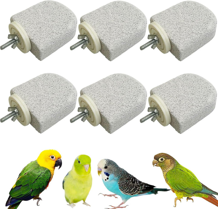 4 PCS Bird Perch Stands Parrot Calcium Perch Beak Grinding Stone Foot Claws Trimmer Parakeet Platform Parrot Chewing Toys for Small Medium Cockatiel Conure Lovebird Finch