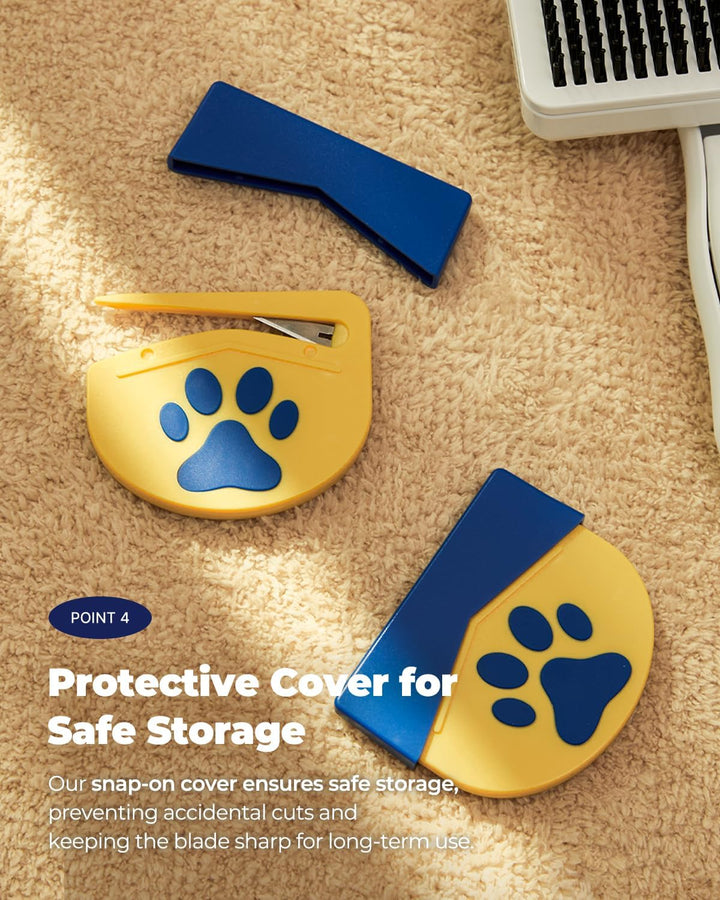 ] Matt Splitter for Dogs & Cats | Professional Dematting Tool with Steel Blade | Easily Removes Knots, Mats & Tangles | Safe & Gentle Pet Grooming Comb for Long & Medium Coats