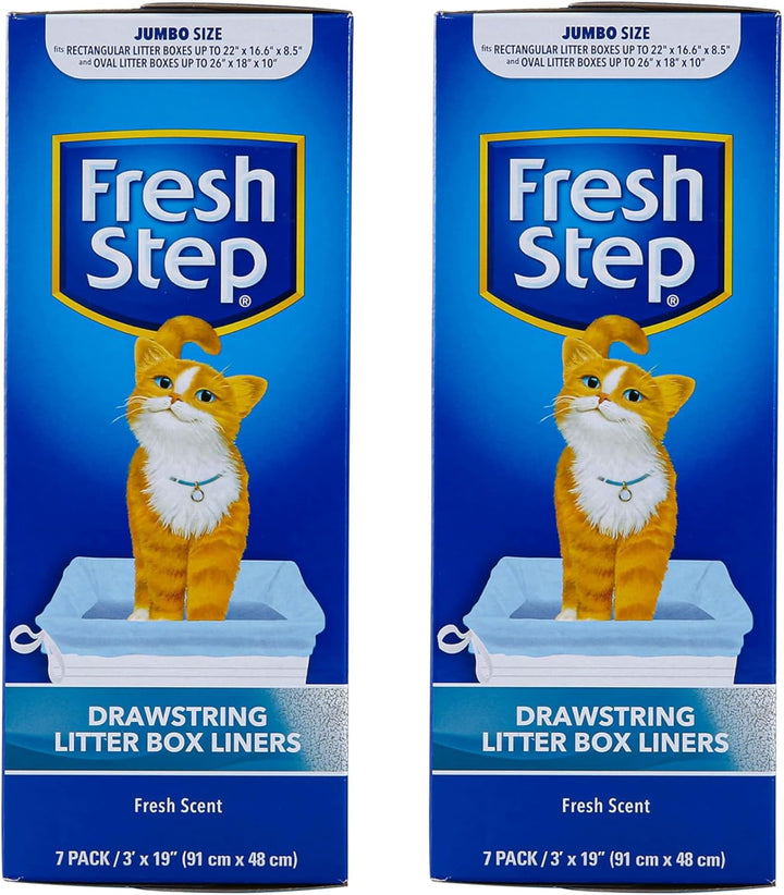 Drawstring Litter Box Liners Scented, Large Size 30" X 17" - 7 Count