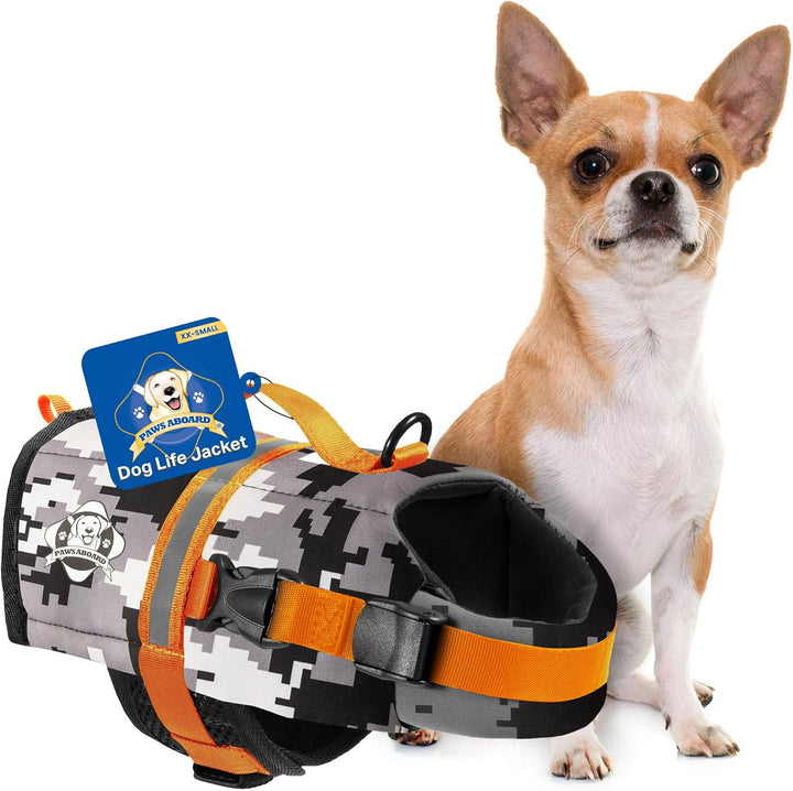 Dog Life Jacket - Swimming Vest for Dogs, Adjustable, Reflective, Comfortable, Multiple Colors, Patterns, Xx-Small to Extra Large Dog Swim Vest with Handle (Red, Large)