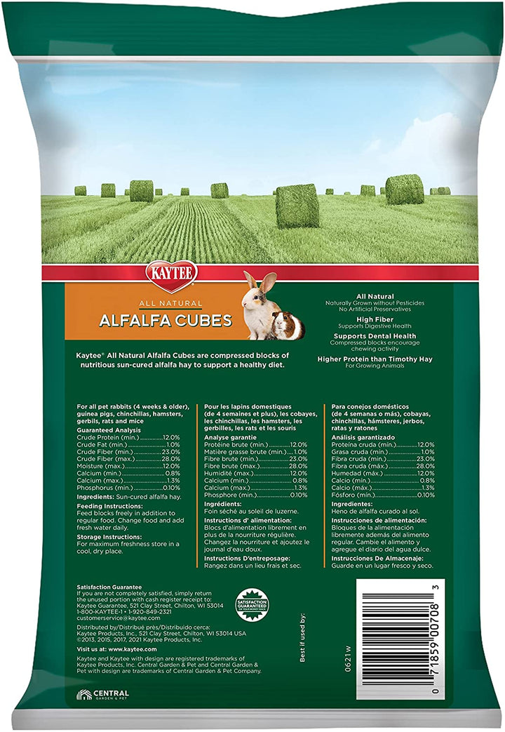 Alfalfa Cubes for Rabbits, Guinea Pigs, and Other Small Animals, 15 Oz