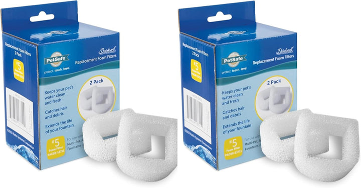 Drinkwell Replacement Foam Filters - Improves Water Cleanliness - Protects Pump - Catches Hair & Debris - Compatible with Ceramic, Stainless, & Plastic Pet Fountains