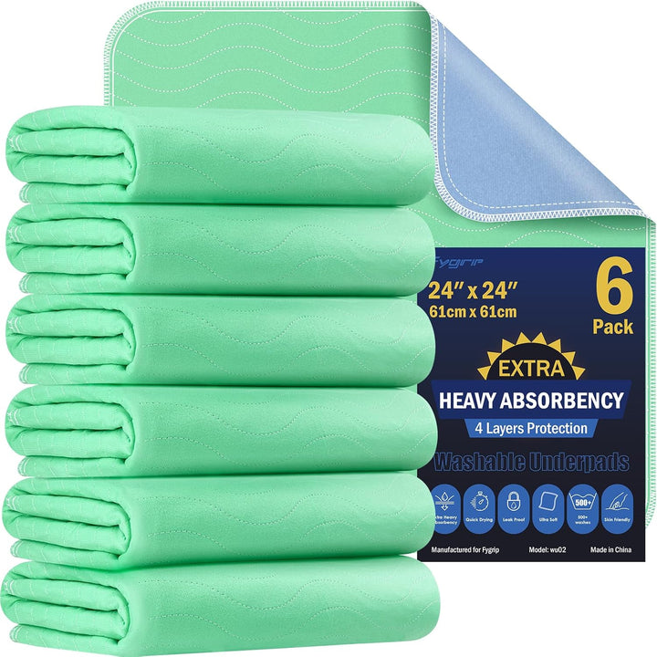 4 Pack 36” X 36” Extra Heavy Absorbency Washable Underpads, Waterproof Quick Drying Nursing Pads Incontinence Bed Pads, Reusable Washable Pee Pads for Dogs, Diaper Changing & Adults