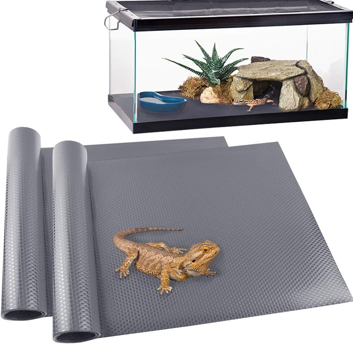 Reptile Carpet,Bearded Dragon Tank Accessories,Reptile Mat, Leopard Gecko Substrate,Bearded Dragon Tank Flooring,Snake, Tortoise Bedding(18" X 79 ", 1 PCS Black Thicker Mat)