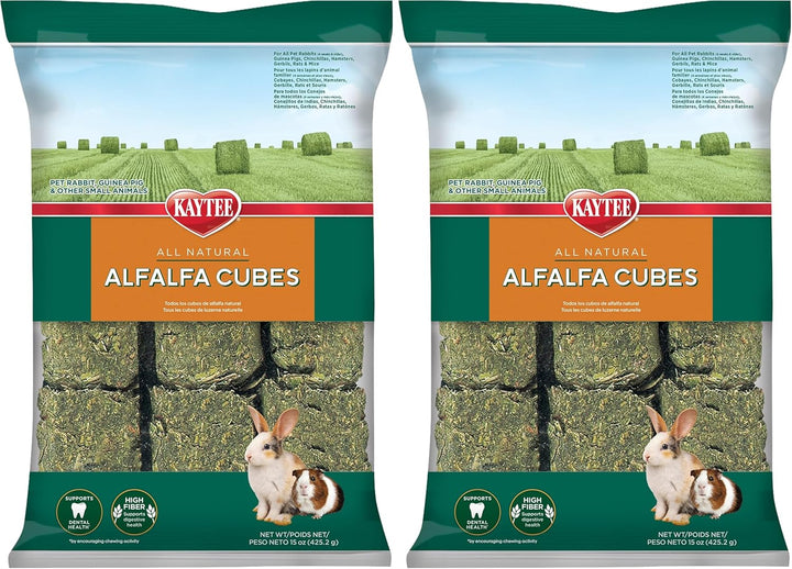 Alfalfa Cubes for Rabbits, Guinea Pigs, and Other Small Animals, 15 Oz