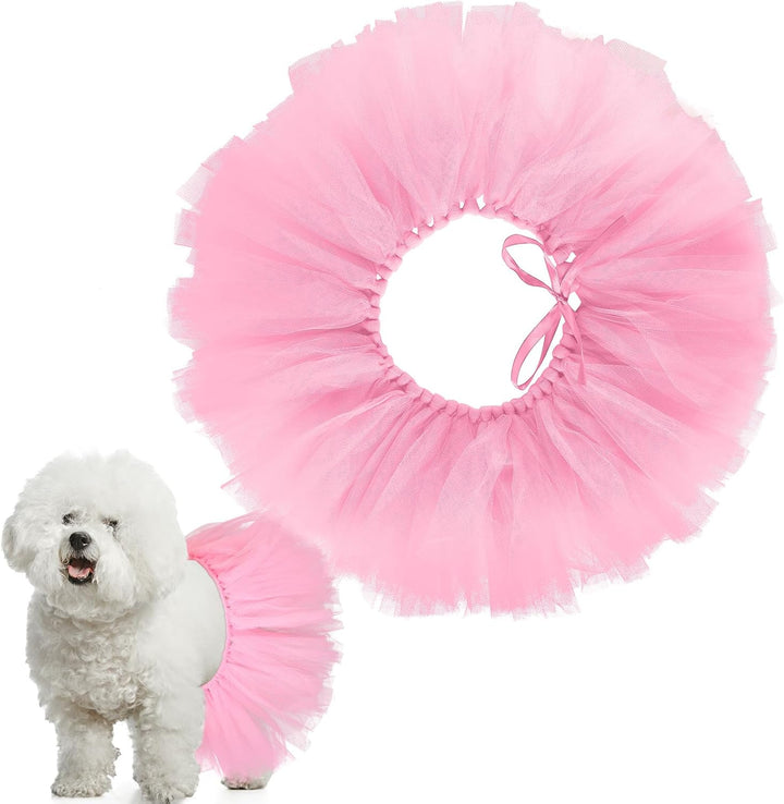 Dog Tutu Tulle Tutu for Dogs Small Large Medium Puppy Dress Ballerina Costume Skirt for Halloween Puppy Cats Bunny Pet Outfit Birthday Wedding Party Photo Prop Supplies(Pink)