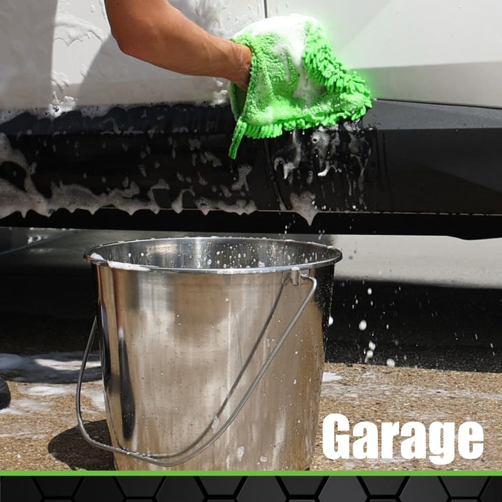 Stainless Steel Bucket (1 Gallon) - Great for Pets, Cleaning, Food Prep - Hang on Fences, Cages, Kennels - Home, Garage, Workshop