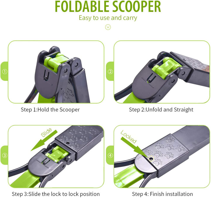 Non-Breakable Pet Pooper Scooper for Dogs and Cats with Long Handle High Strength Material and Durable Spring for Easy Grass and Gravel Pick Up