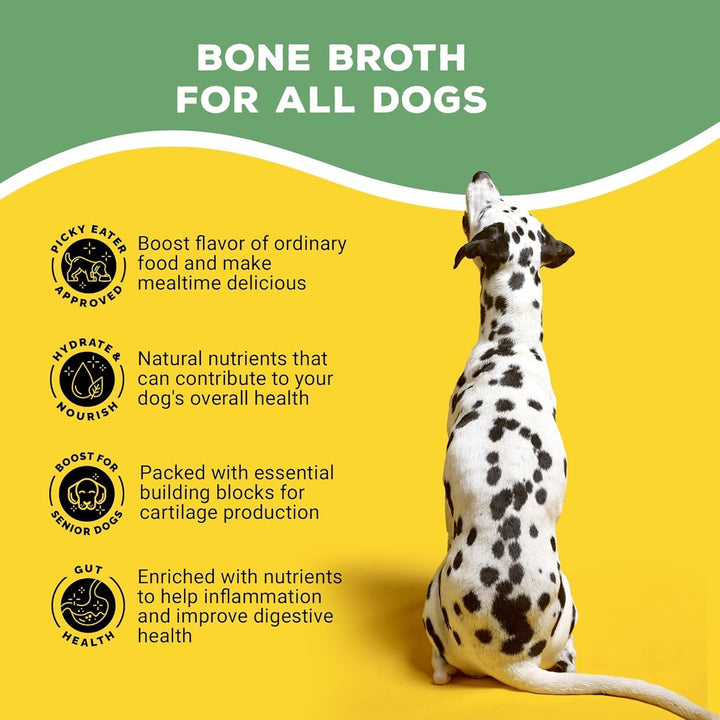 for Dogs - All Natural Bone Broth for Dogs with Chondroitin Glucosamine Turmeric -Human Grade Dog Food Toppers - Beef and Pork Bundle