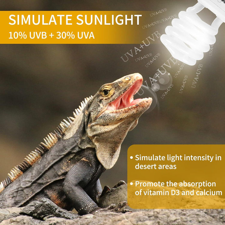 Desert UVA UVB Reptile Light Bulb 10.0 26W Compact Fluorescent Lamp