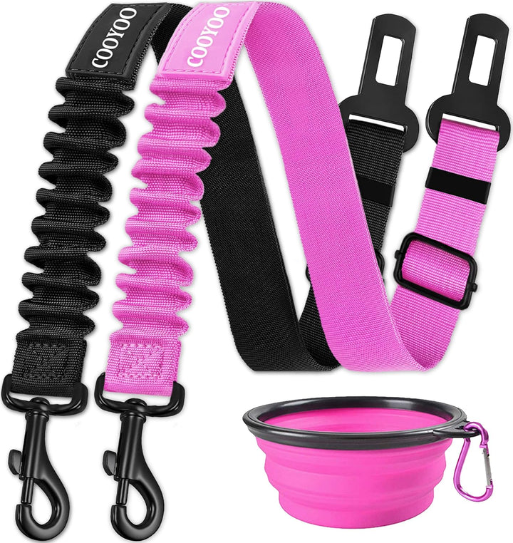 Dog Seat Belt,3 Piece Set Retractable Dog Car Harness Adjustable Dog Seat Belt for Vehicle Nylon Pet Safety Seat Belts Heavy Duty & Elastic