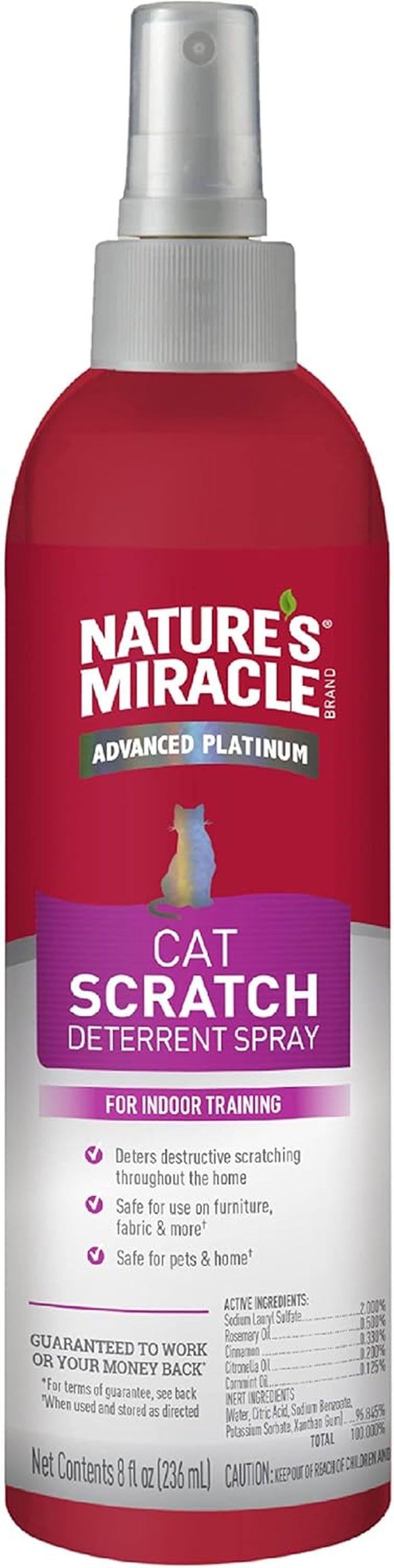 Advanced Platinum Cat Scratch Deterrent Spray, 8 Ounces, Discourages Destructive Scratching