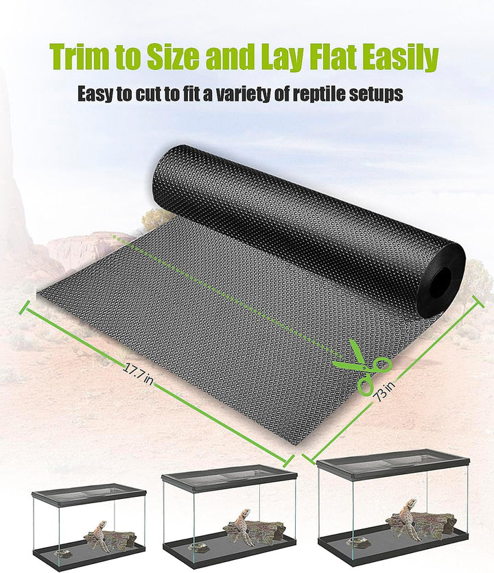 Bearded Dragon Tank Accessories, Reptile Substrate Floor, Leopard Gecko Tank Liner Mat for 40 Gallon, 20 Gallon, 50 Gallon,75 Gallon Lizard Tank, Black