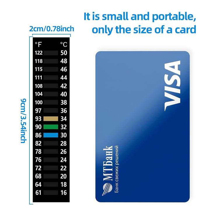 3PCS Aquarium Thermometer Strip 61-122℉(15-50°C), Easy-To-Read Fish Tank Thermometer Stick on Aquarium Test Strips for Aquarium Fish Tank, Adhesive Temperature Sticker Display for Brewing Aquarium