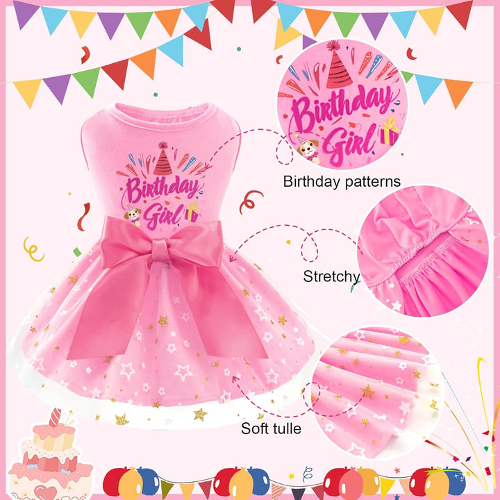 Dog Birthday Dress Puppy Clothes for Small Dogs Girl Birthday Party Tulle Pet Outfit, Cat Appeal-Small