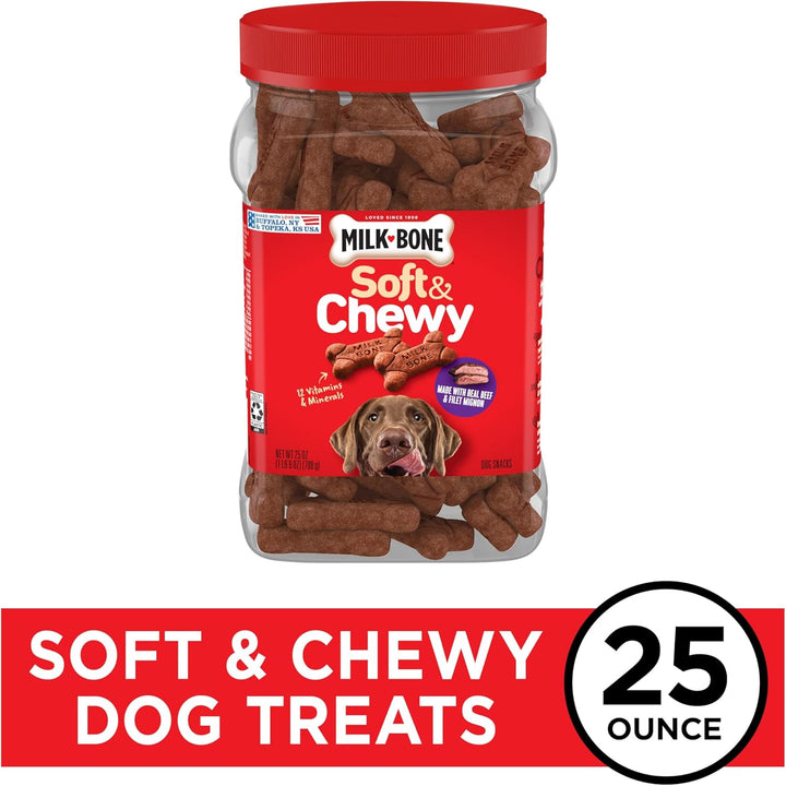 Soft & Chewy Dog Treats, Beef & Filet Mignon Recipe, 25 Ounce