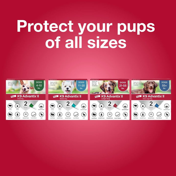 II Medium Dog Vet-Recommended Flea, Tick & Mosquito Treatment & Prevention | Dogs 11-20 Lbs. | 2-Mo Supply