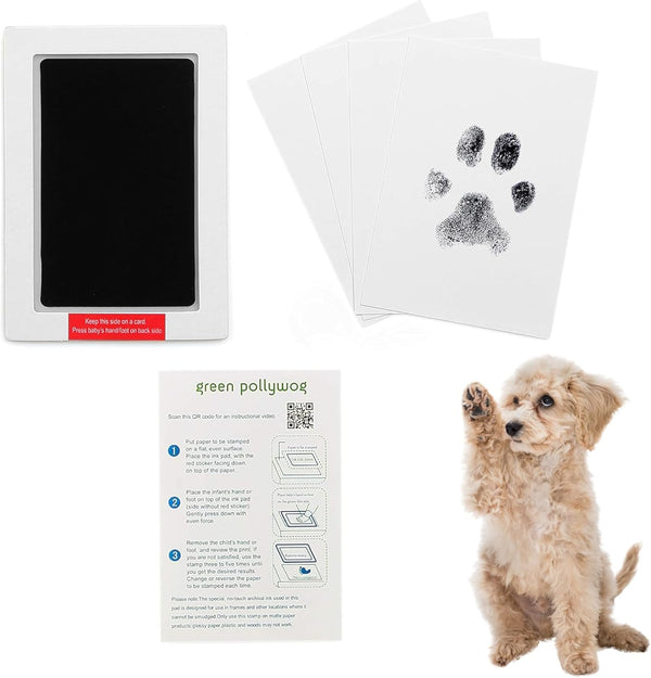 | Extra-Large Clean Touch Inkless Ink Pad for Pets | Paw/Nose Prints for Dogs & Cats Non-Toxic | Paw Print Stamp Kit | Dog Paw Print Kit | Cat Footprint Keepsake (1-Pack)