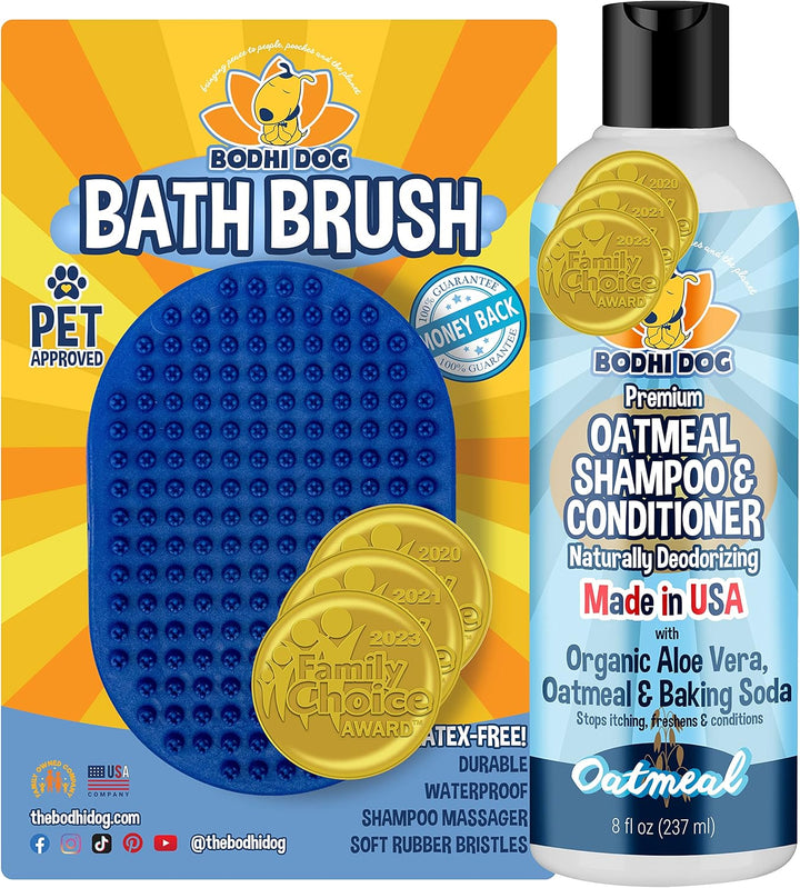 Shampoo Brush - Pet Grooming & Bath Supplies for Dogs and Cats - Bath Brush for Long & Short Hair - Premium Scrubber for Shower, Bathing & Massage (One Pack, Blue)