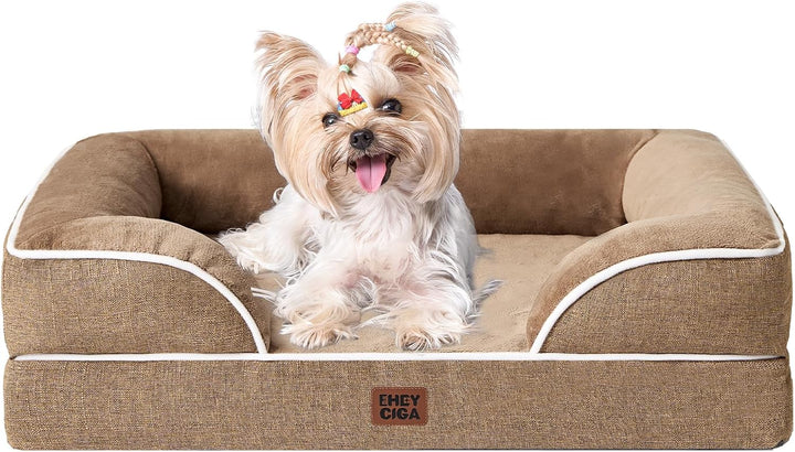 Orthopedic Dog Beds for Extra Large Dogs 44X32Inch, Waterproof Memory Foam XL Pet Bed with Sides, Non-Slip and Egg-Crate Foam Big Dog Couch Bed with Washable Removable Cover, Grey