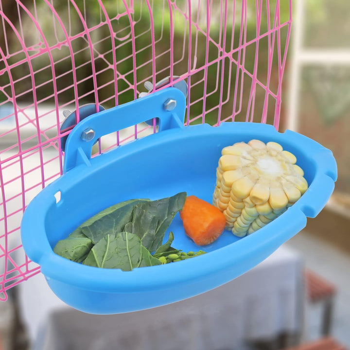 Bird Bath for Cage-Small Tub Bowl for Hang inside Cage Birdbath Shower for Parrot/Parakeets/Cockatiels/Canary/Budgerigar (Blue)