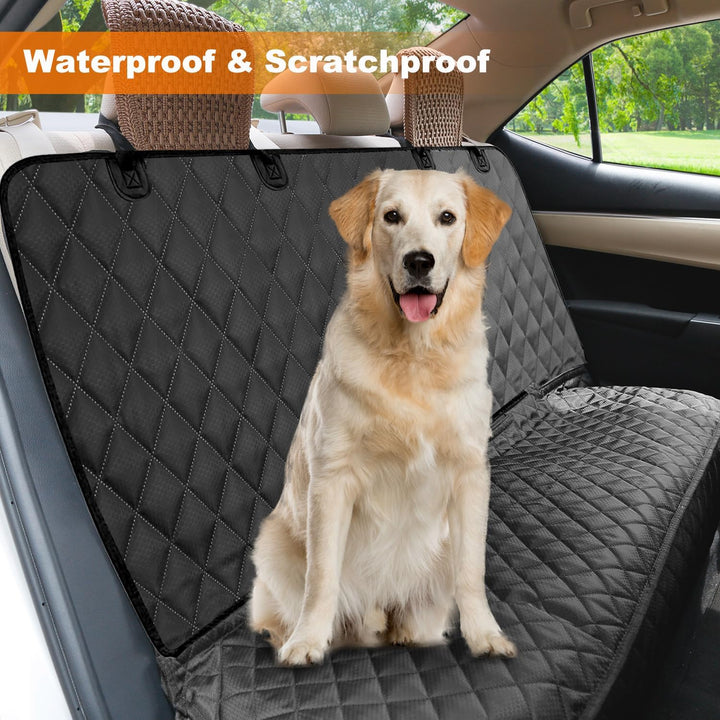 Waterproof Scratchproof Pet Bench Seat Covers for Cars, Trucks, Suvs, Nonslip Durable Back Seat Cover for Dogs, Washable Backseat Protection, Black