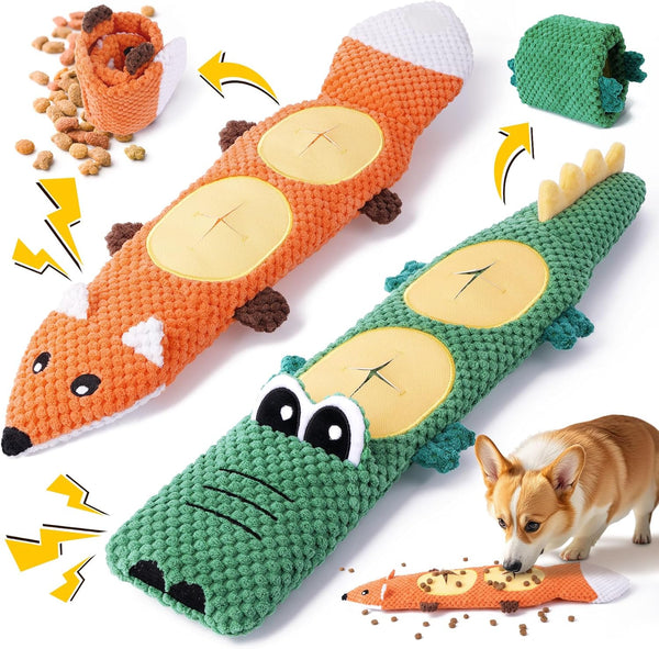 Dog Toys for Aggressive Chewers, 2 Pack No Stuffing Interactive Dog Toys for Boredom and Teething, Squeaky Chew Toy for Small, Medium Breed to Keep Them Busy