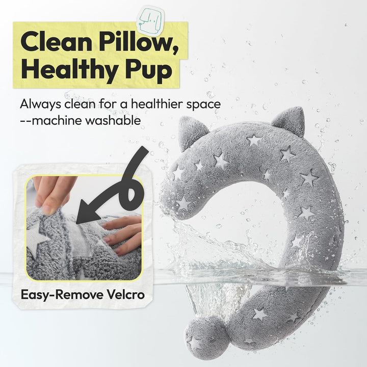 Dog Calming Pillow, Glow in the Dark Dog Put Head On, Soft Question Mark Pillows for Dogs, Kids, Adults, Washable Dog Bed Pillow, Cozy Dog Body Pillow (M Gray)