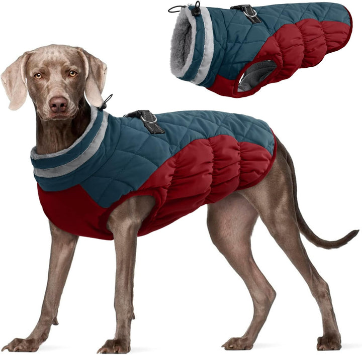 Dog Coat for Small Dogs,Waterproof Dog Winter Jacket with Harness Built in Puppy Cold Weather Coats Reflective Pet Vest with Zipper Warm Fleece Dogs Snowsuit Windproof Pink S