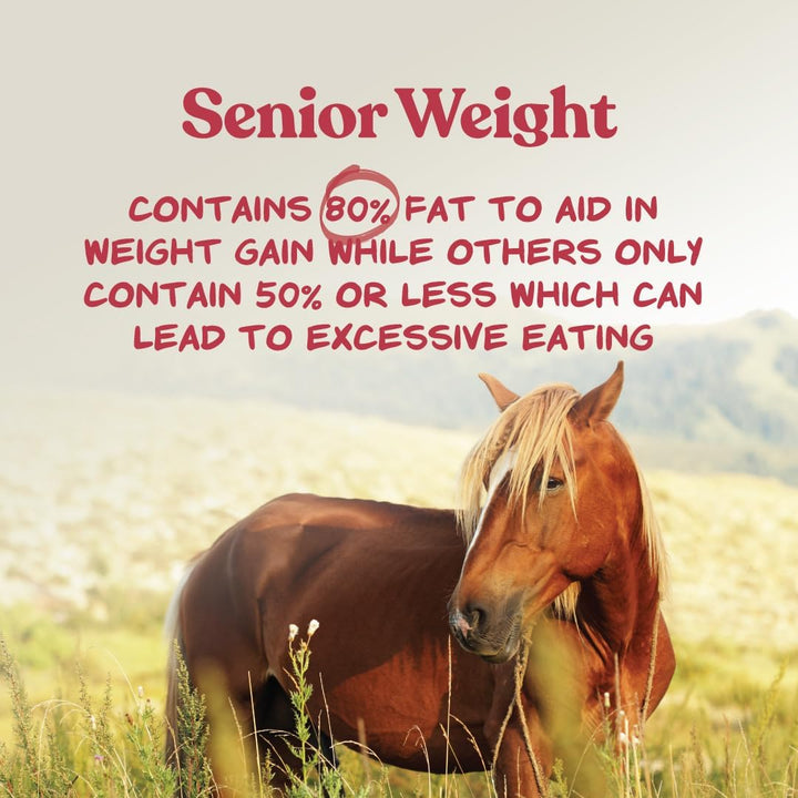 Weight Accelerator for Senior Horses – Weight Gain and Muscle Support Supplement with Omega 3 Fatty Acids and Flaxseed – High-Calorie Feed Topper for Horses – 8 Lb Bag