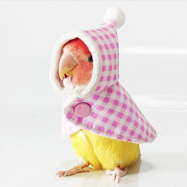 Cute Bird Costume, Parrot Cloak Cosplay Photo Prop, Bird Clothes for Budgerigar, African Greys Parakeet, Conure, Cockatiel, Mynah, Love Birds, Finches (Pink)