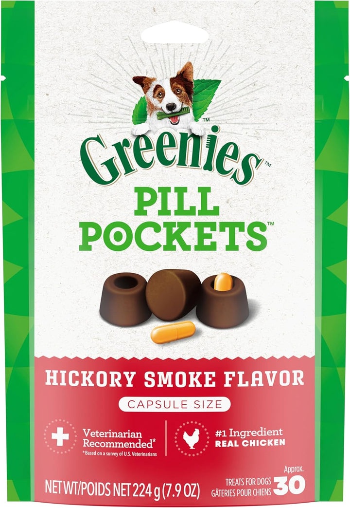 Pill Pockets for Dogs Large Size, Soft Dog Treats, with Real Peanut Butter, 15.8 Oz. Pouch (60 Treats)