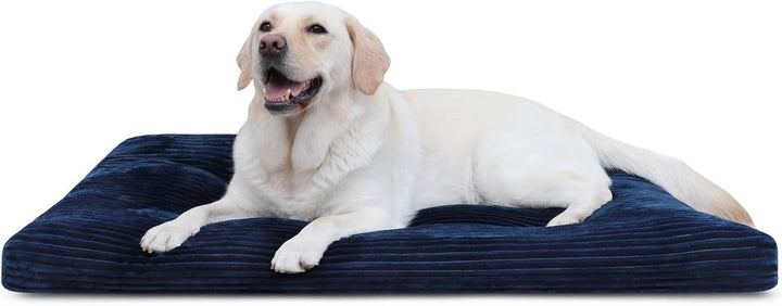 Dog Crate Bed Washable Dog Beds for Large Dogs Deluxe Thick Flannel Fluffy Comfy Kennel Pad Anti-Slip & Anti-Scratch Pet Sleeping Mat, 35 X 23 Inch, Gray