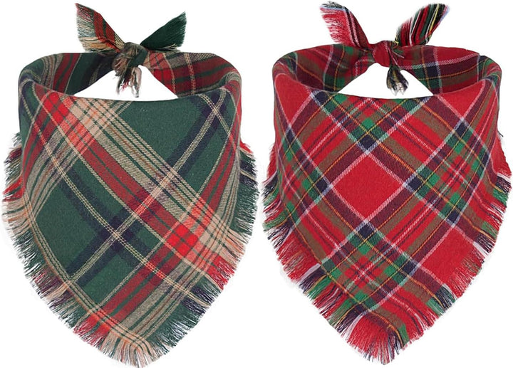 2PCS Fall Dog Bandanas,Halloween Dog Bandanas,One Side Orange Plaid,The Other Side Pumpkin or Spider Web Bibs,Holiday Pet Scarf for Boy and Girl Dogs,Thanksgiving Pet Outfit for Medium to Large Dogs