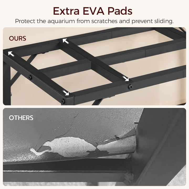 20 Gallon Fish Tank Stand, Aquarium Stand with 2-Tier Storage Shelves, Heavy Duty Breeder Turtle Terrarium Stand Rack for Home Office, 24.0" L X 11.8" W X 24.4" H, Rustic Brown FTHR2001