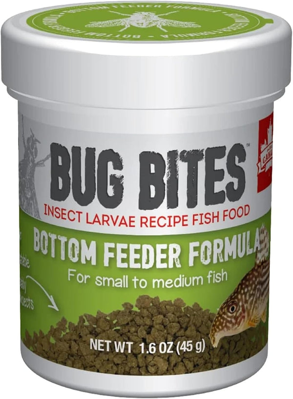 Bug Bites Bottom Feeder Fish Food, Granules for Small to Medium Sized Fish, 1.60 Oz., A6586