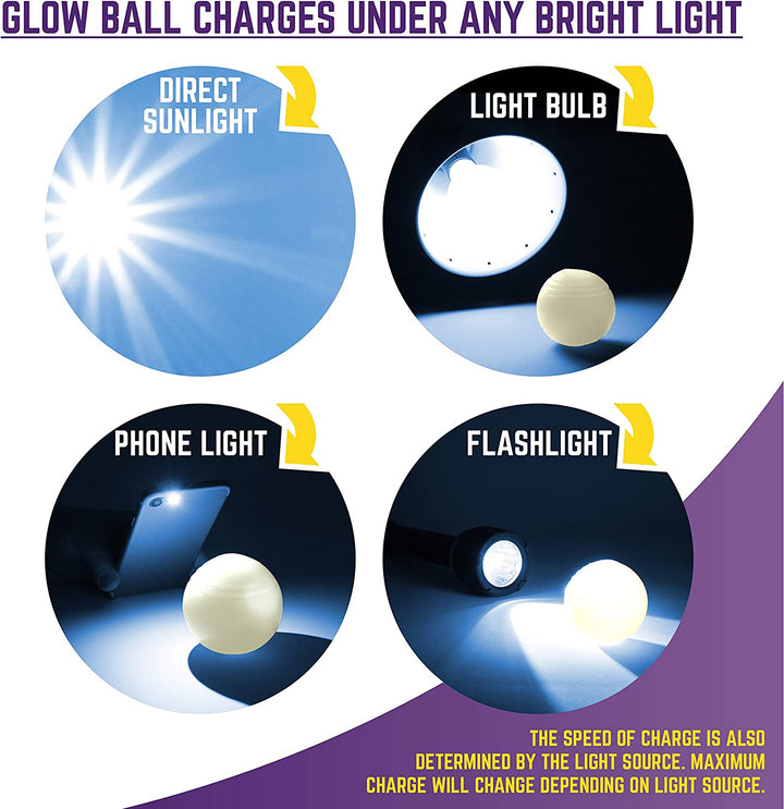 Glowing Fetch Ball, Dog Ball Toys, 2.5" 2-Pack Balls