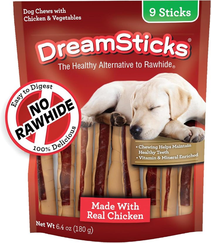 Dreamsticks with Real Chicken Chews for Dogs, 15 Count, These Easy-To-Digest Rawhide-Free Chews Are a Dog’S Favorite Distraction