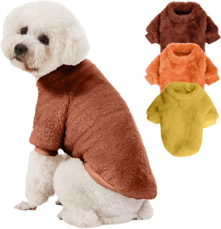 Dog Sweater, 3 Pack Dog Sweaters for Small Dogs, Dog Clothes for Small Dogs Girl Boy, Ultra Soft and Warm Puppy Sweater Dog Coat for Winter Christmas (S, Pink+Purple+Peach)
